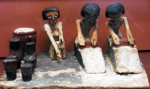 Scene in a bakery in ancient Egypt