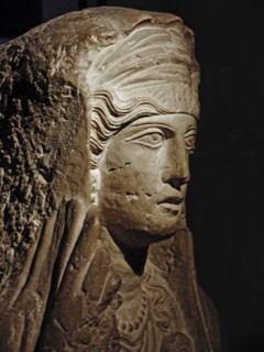 Limestone bust of a woman from Palmyra