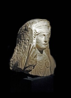 Limestone bust of a woman from Palmyra