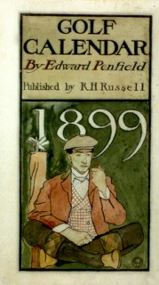Golfer seated by clubs