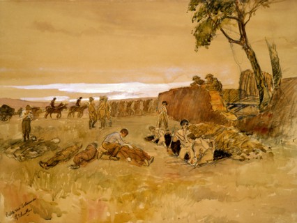 Butler, 'Burial party at Belle-Vue near Solesmes'