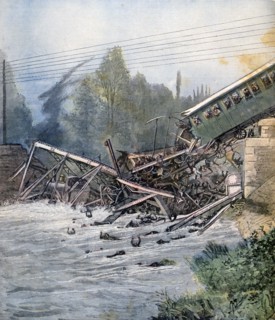 Collapse of of railway bridge over the Birs at Munchenstein