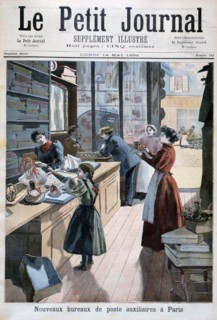 A Paris sub-post office in a milliner's shop