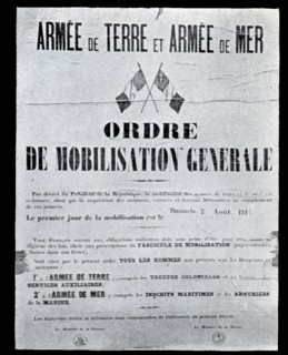 Notice posted in France on 1 August 1914