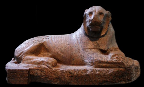 Red granite lion of Amenhophis III From Gebel Barkal