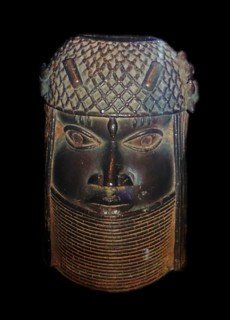 Cast bronze head of an Oba