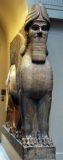 Winged human headed Lion