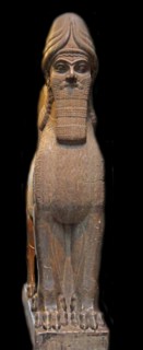 Winged human headed Lion