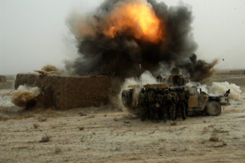 U.S Special Forces detonate C-4 plastic explosives