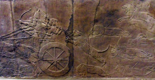 royal lion hunt Assyrian