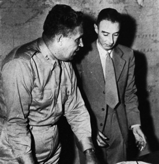 J. Robert Oppenheimer with General Leslie Groves