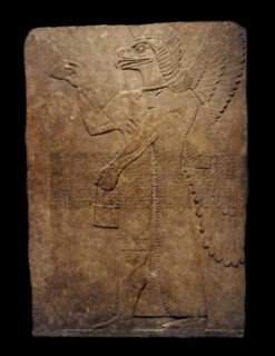 Assyrian winged genie figure