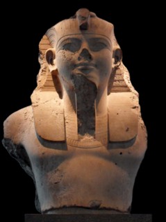 Colossal limestone bust of Amenhotep III
