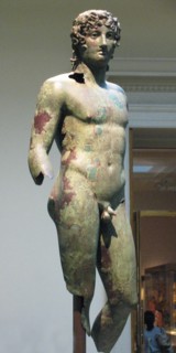 Bronze statue of a young man