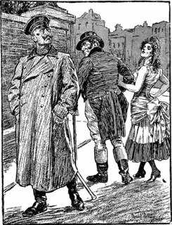 A cartoon apparently expressing a rather sour German point of view on the British-French "Entente Cordiale" of 1904 -- John Bull walks off with the trollop France