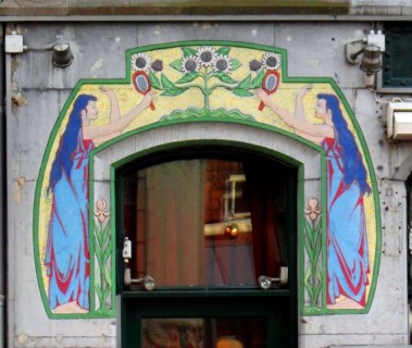 Detail from an art Nouveau decorative frieze