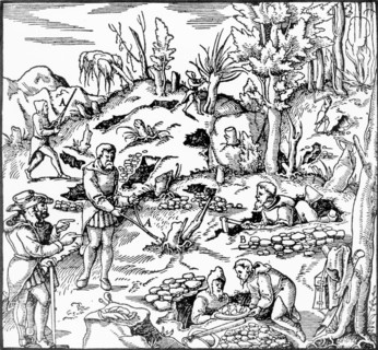 Prospecting for metals using divining rods