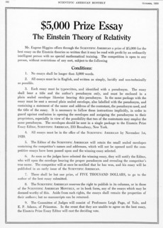 Prize offered in Scientific American