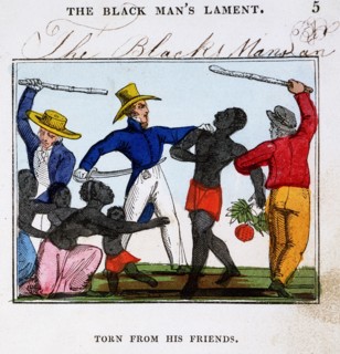 Slave traders tearing man from his wife and family