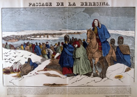 Napoleon's Grande Armee retreating from Russia across the Beresina