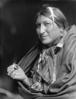 Native North American Indian smoking cigarette