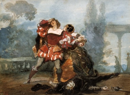 Illustration for Alfred Musset's comedy 'Les Caprices de Marianne'