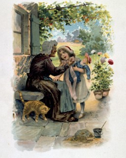 Little Red Riding Hood  with her grandmother