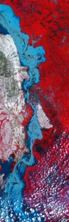 Image strip over the Indus River, Pakistan