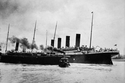 Titanic setting sail for America in 1912