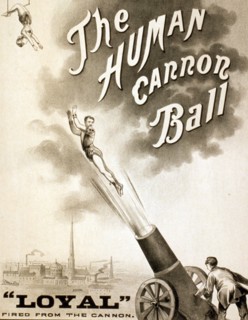 Title: The human canon ball c1879