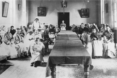 A mental assylum in France, circa 1900