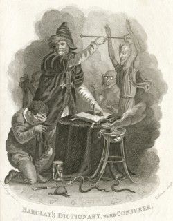 Magician summoning up a spirit