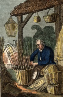 The Basket Maker weaving a basket from osiers