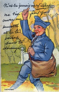 'French soldier sending greetings from the German city of Wiesbaden