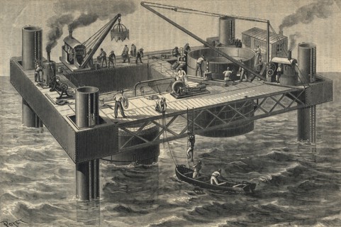 Construction du second pont sur le fleuve Tay en Ecosse - 1883
