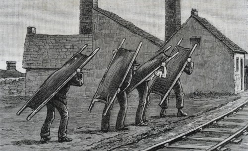 Colliery explosion at Llanerch, Monmouthshire, Wales, 1890