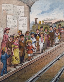 Twice Nine are Eighteen,/They kept the children waiting,/...' . Multiplication rhyme, c1890.