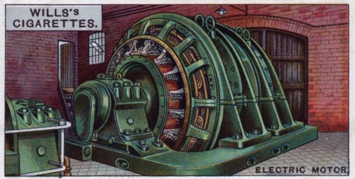 Electric motor driving a rolling mill. Britain.