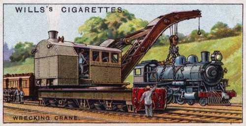 British Wrecking Crane for clearing railway track.
