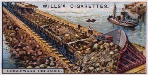 Lidgerwood Unloader used in constructing railway embankments, USA