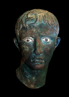 Bronze head from an over life-sized statue of Augustus