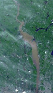 Satellite view of rivers after Hurricane Irene