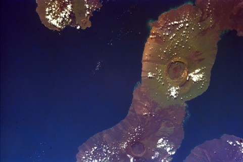Satellite view of the Galapagos islands