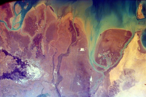 Satellite view of the northern end of the Persian Gulf