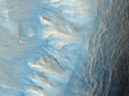 Satellite image of the impact of a crater