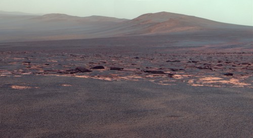 A portion of the west rim of Endeavour crater