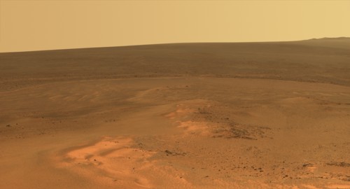 Windswept vista northward on Mars