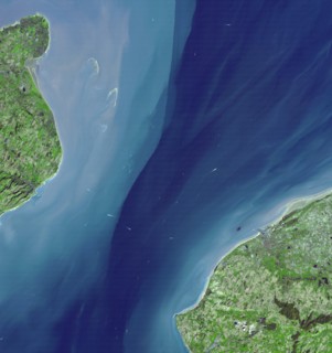 Satellite view of the English Channel