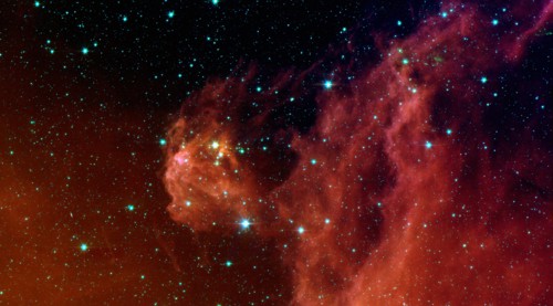 Infant stars 'hatching' in the head of the hunter constellation, Orion