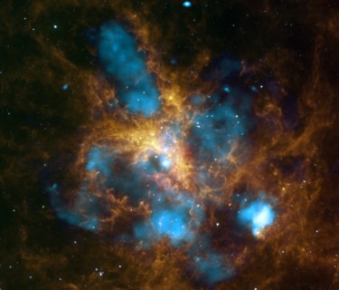 The star-forming region, 30 Doradus, is one of the largest located close to the Milky Way and is